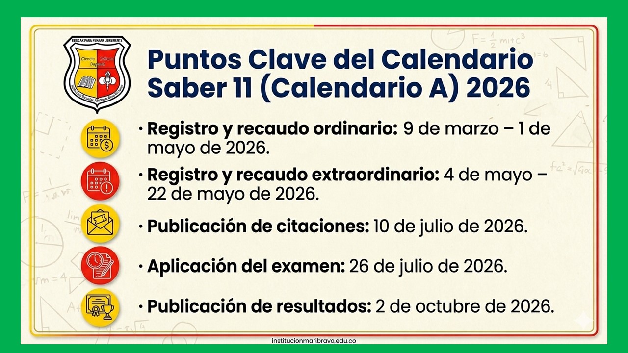 Calendario icfes 2026