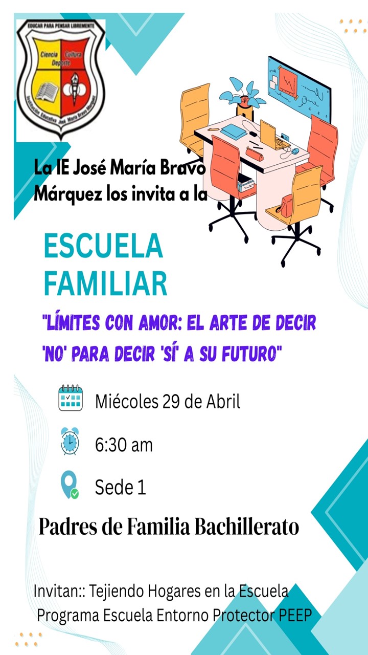 Recordamos invitación para el día miércoles 29 de abril a la Escuela Familiar con el acompañamiento de Tejiendo Hogares...los esperamos.