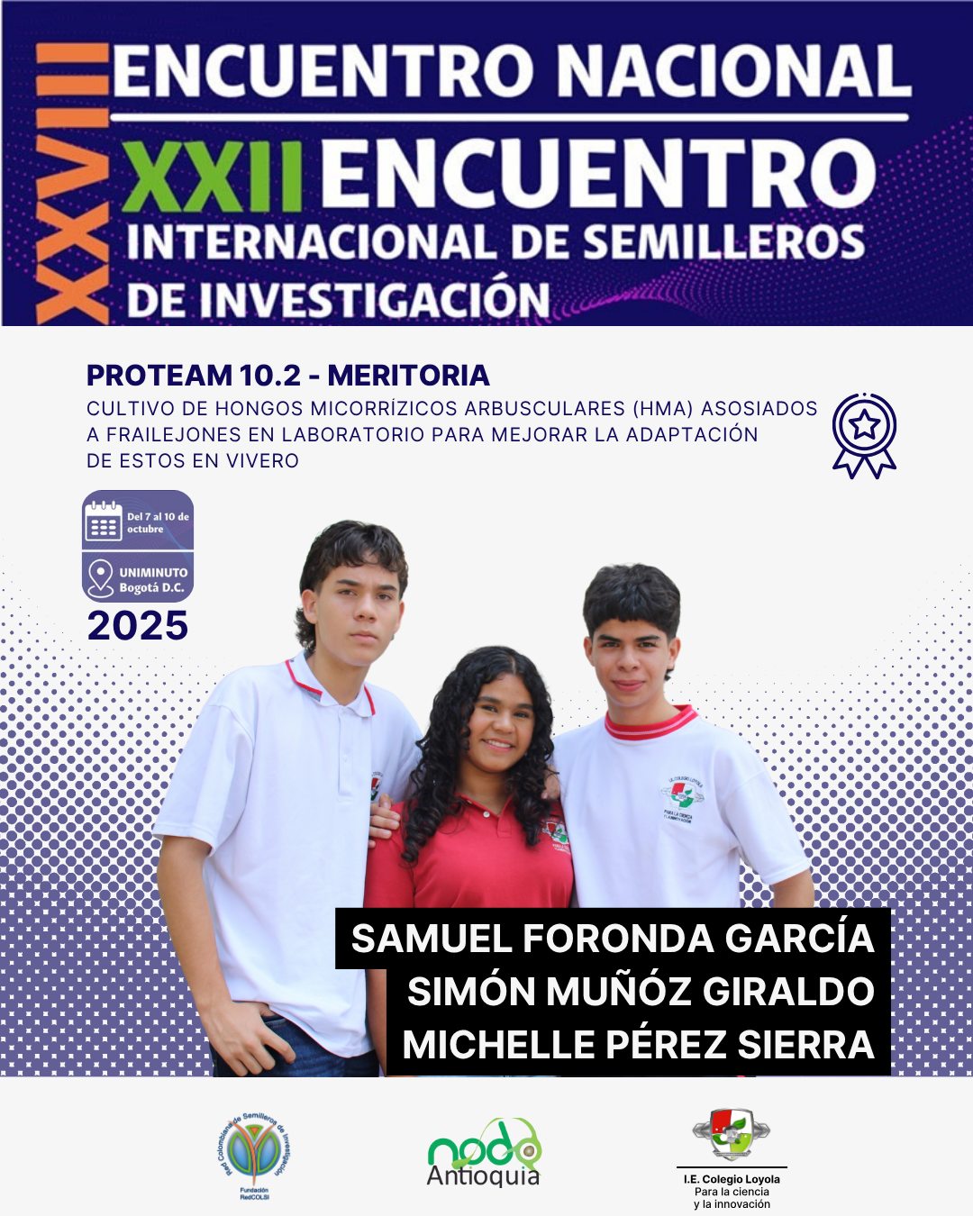 Uno de los equipos con clasificación meritoria a los nacionales de RedCOLSI 2025