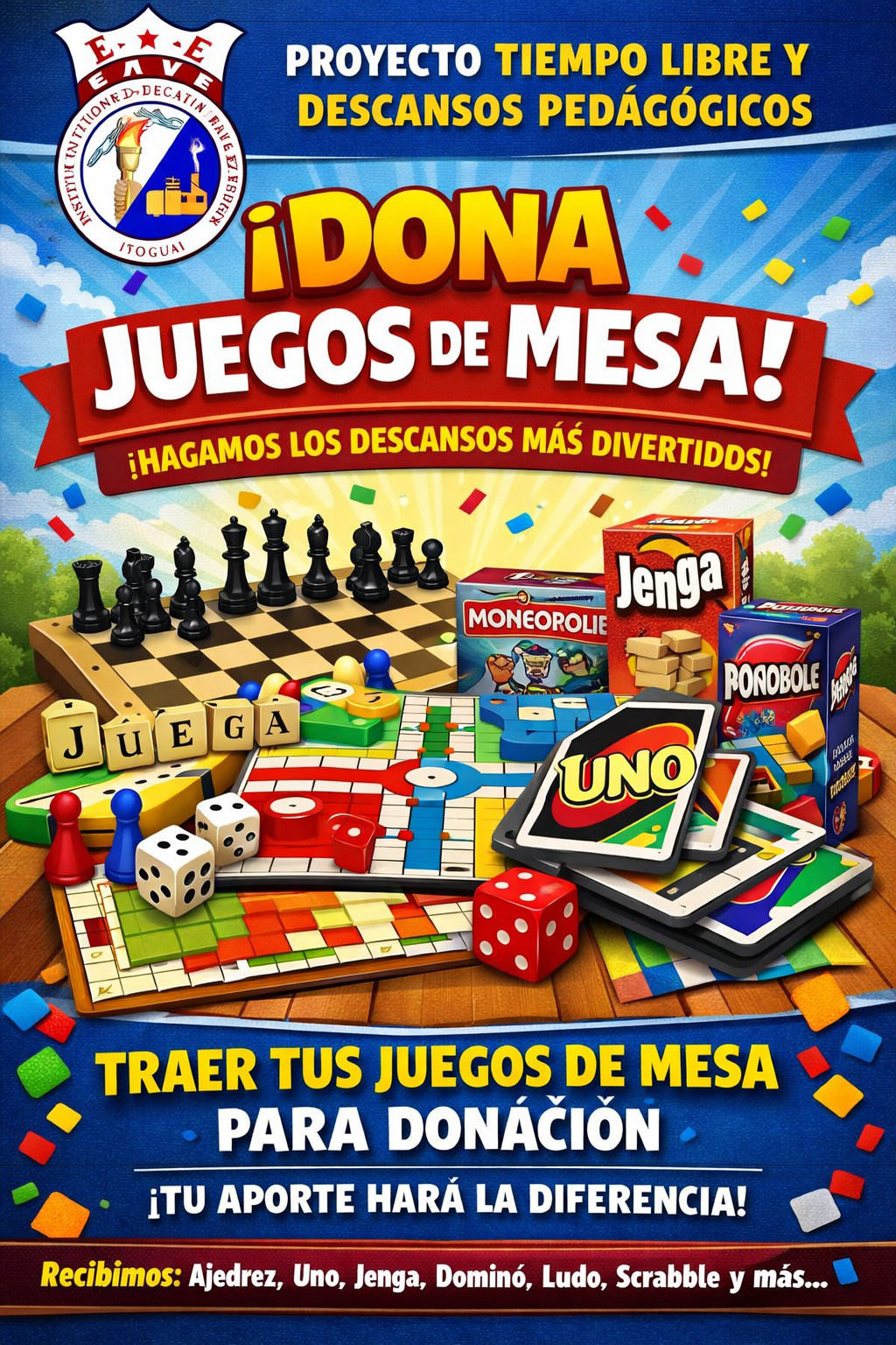 DONA JUEGOS DE MESA. ¡Hagamos los descansos más divertidos!