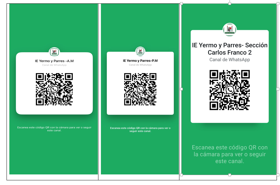QR ENLACE CANAL DE INFORMACION DE CADA SEDE POR WHATSAPP