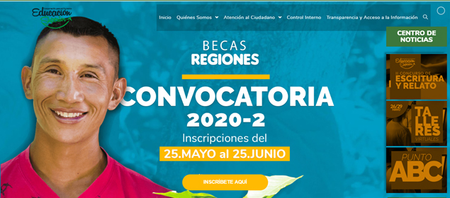 CONVOCATORIA 2020-02 BECAS REGIÓN DE LA GOBERNACIÓN DE ANTIOQUIA