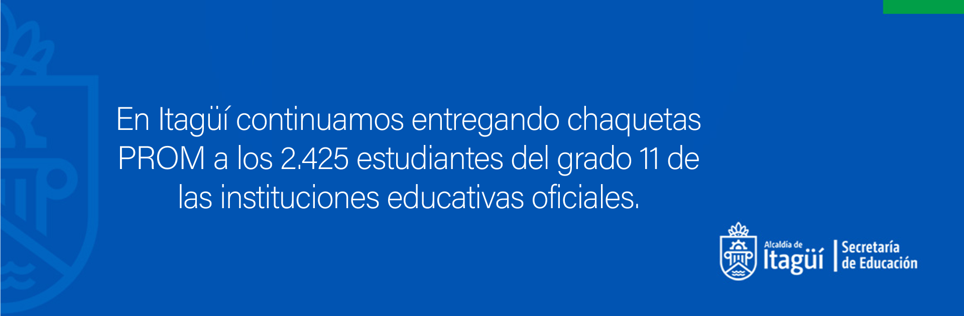 En Itagüí continuamos entregando chaquetas PROM a los 2.425 estudiantes del grado 11 de las instituciones educativas oficiales.
