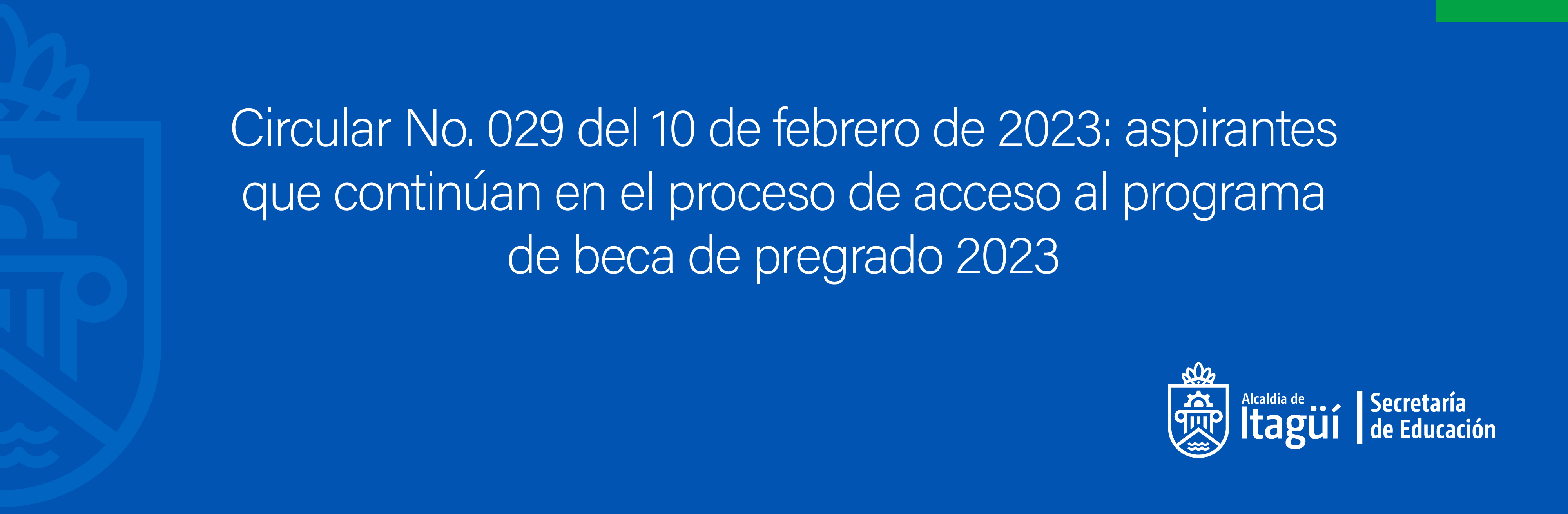 Circular No. 029 del 10 de febrero de 2023: aspirantes que continúan en el proceso de acceso al programa de beca de pregrado 2023