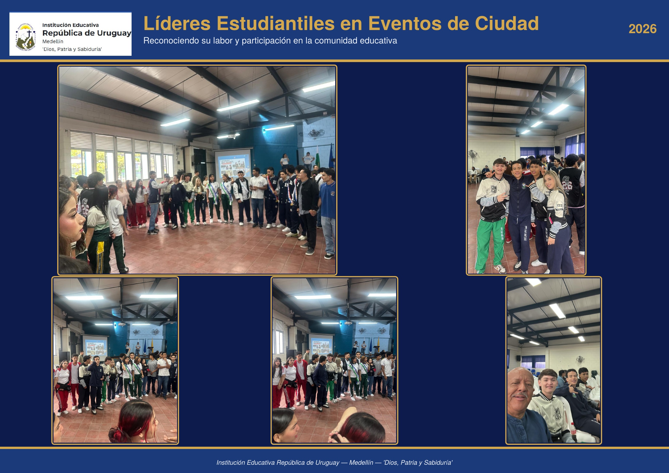 Líderes estudiantiles de la I.E República de Uruguay participaron en eventos de ciudad, representando con orgullo a nuestra comunidad educativa. reconocemos su compromiso, liderazgo y dedicación. ¡gracias por ser ejemplo!