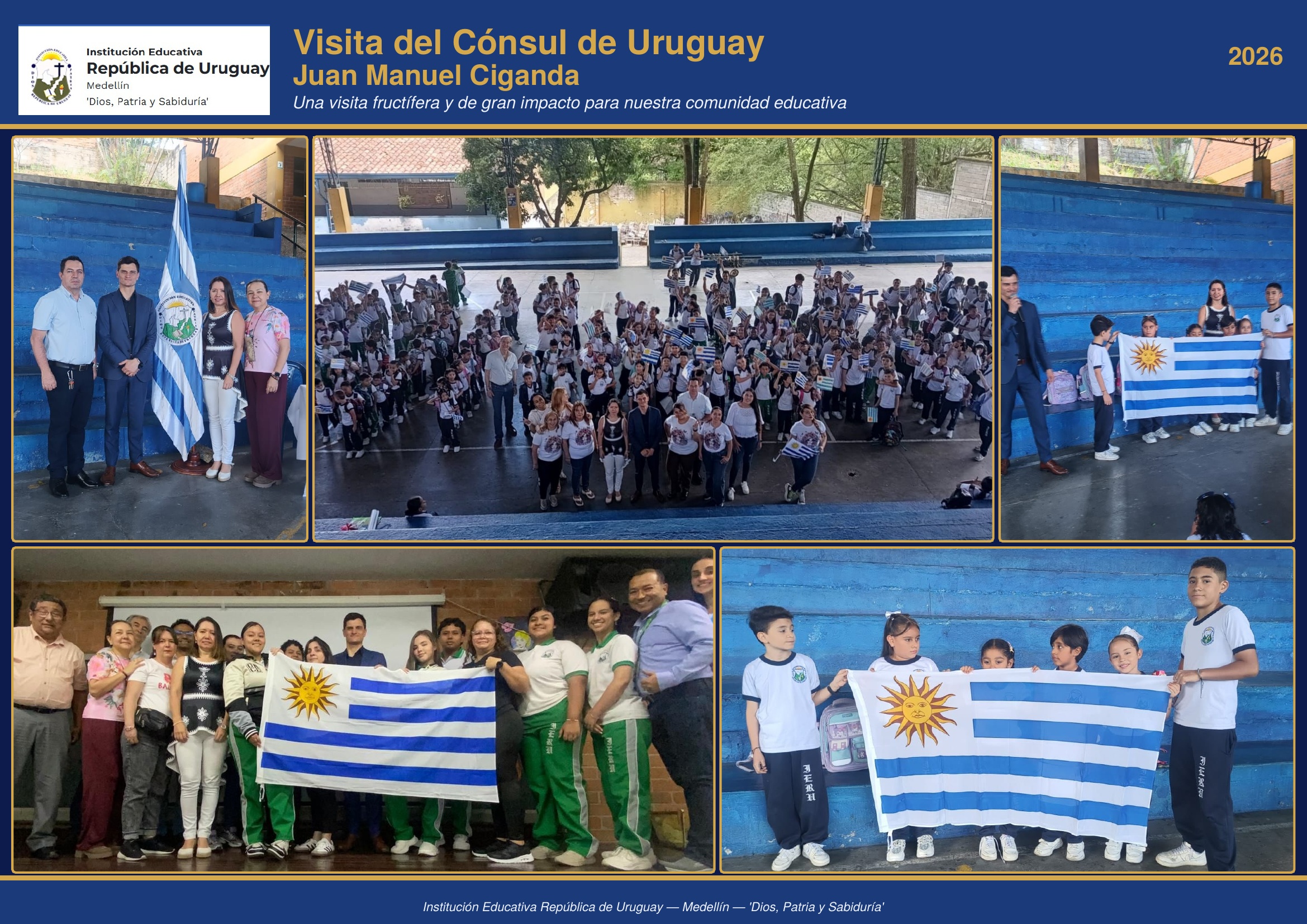 La I.E. República de Uruguay recibió la visita del Cónsul de Uruguay, Juan Manuel Ciganda, una jornada fructífera y de gran impacto que fortaleció los lazos culturales con nuestra comunidad educativa. ¡Orgullo institucional!