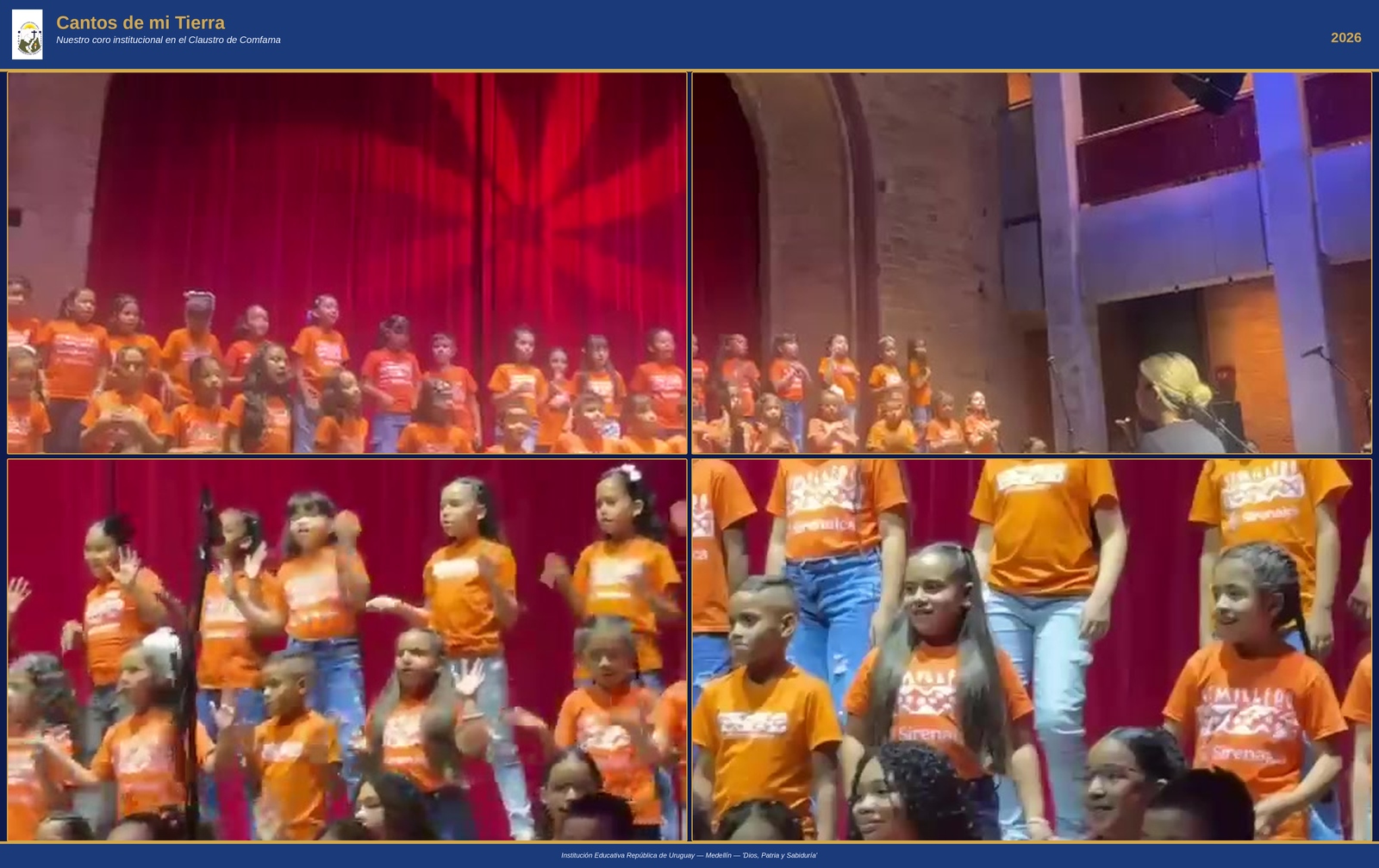 Nuestro coro institucional vibro en el Claustro de Comfama, rindiendo homenaje a nuestra tierra junto a la Fundacion Sirenaica y otras instituciones de la ciudad.