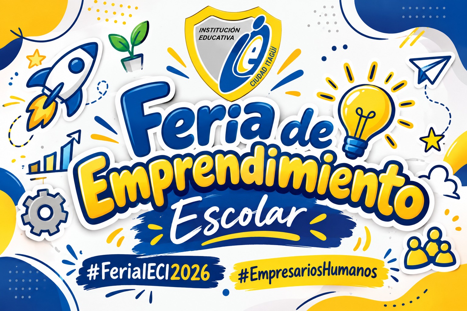 La Institución Educativa Ciudad Itagüí invita a toda la comunidad a conocer y apoyar las ideas, productos y servicios creados por nuestros estudiantes. Los esperamos este sábado 17 de octubre, a la 1:00 p. m., en nuestra institución, para compartir u