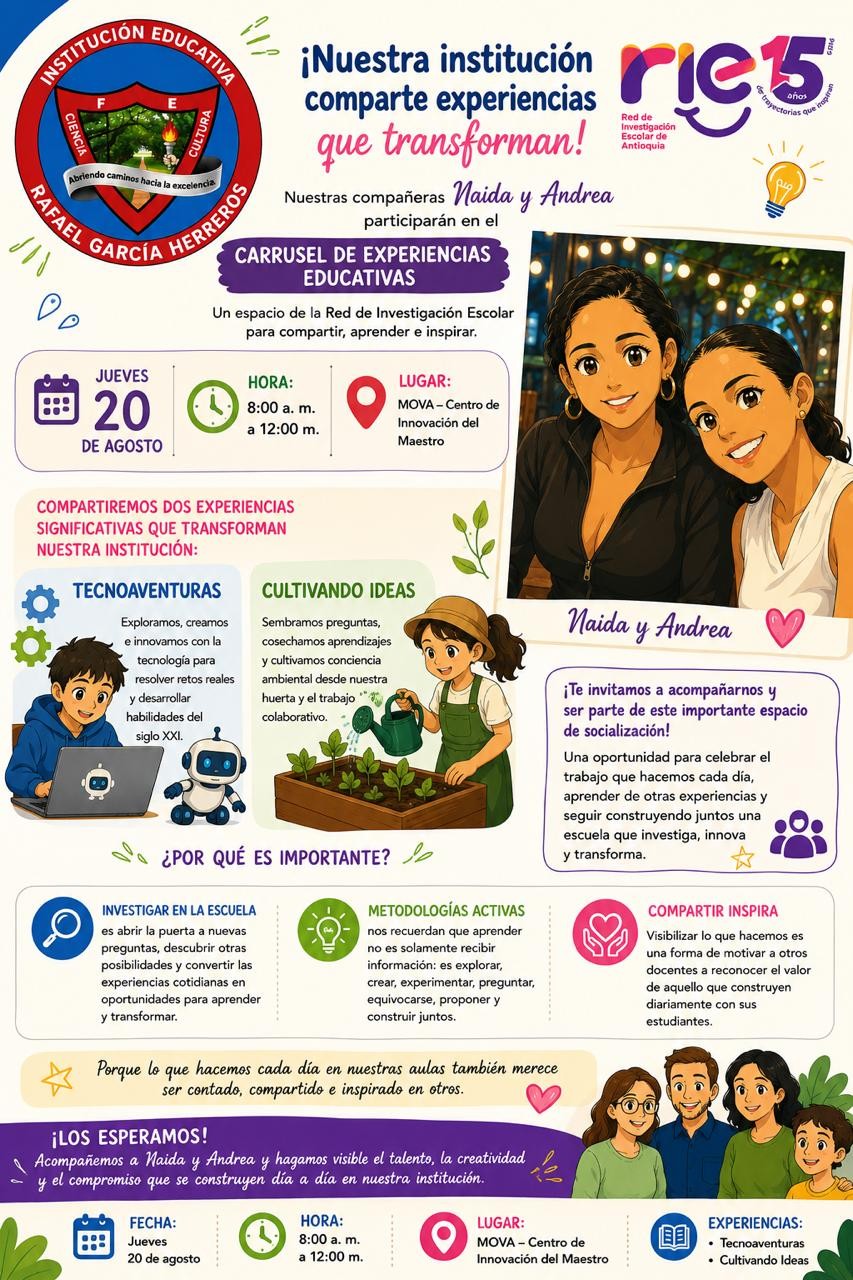 Queremos invitarlos al carrusel de experiencias investigativas en el que nuestras compañeras compartiran sus investigaciones escolares.. ¡Los esperamos!