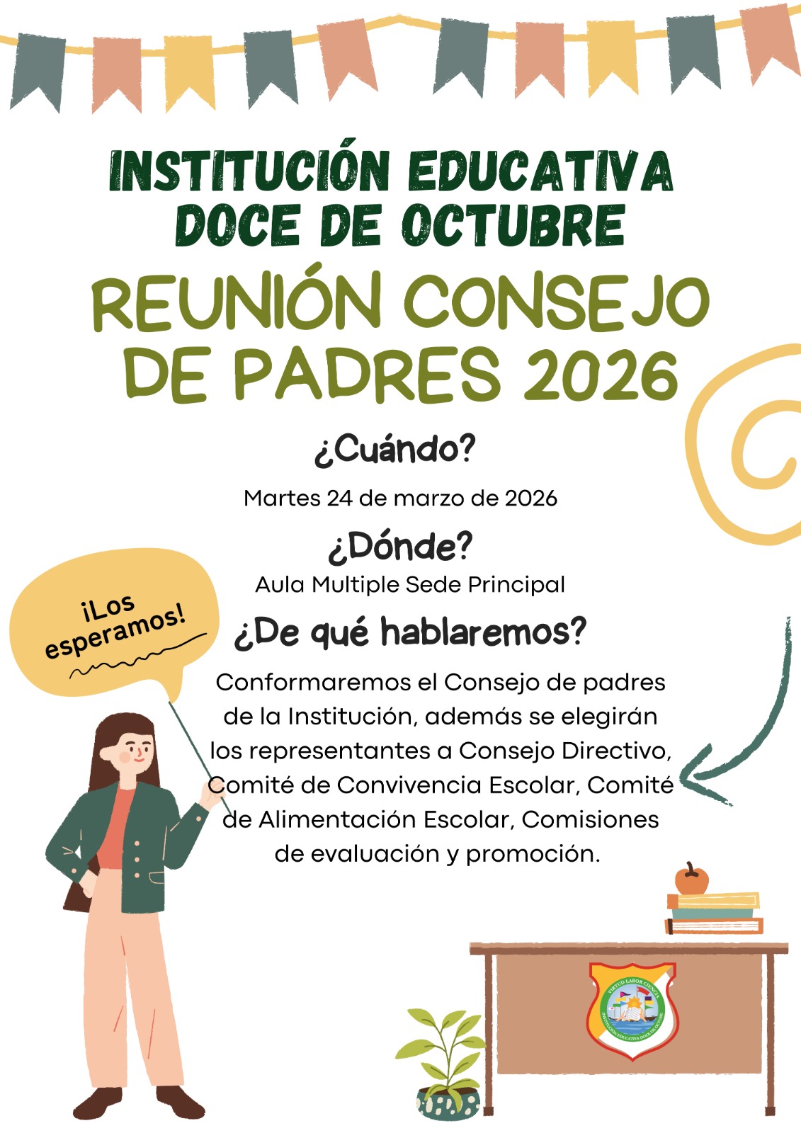 La Institución Educativa Doce de Octubre abre un espacio fundamental para fortalecer la participación, el diálogo y el compromiso de las familias con la educación de nuestros estudiantes.