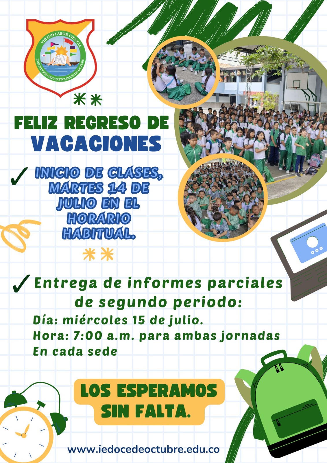 Después de un merecido descanso, es momento de reencontrarnos para seguir construyendo sueños, aprendizajes y nuevas experiencias.