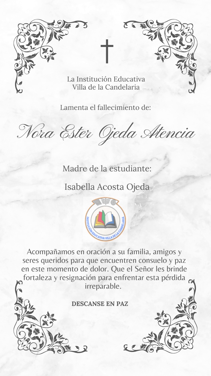 Lamentamos profundamente y acompañamos a la familia Ojeda
