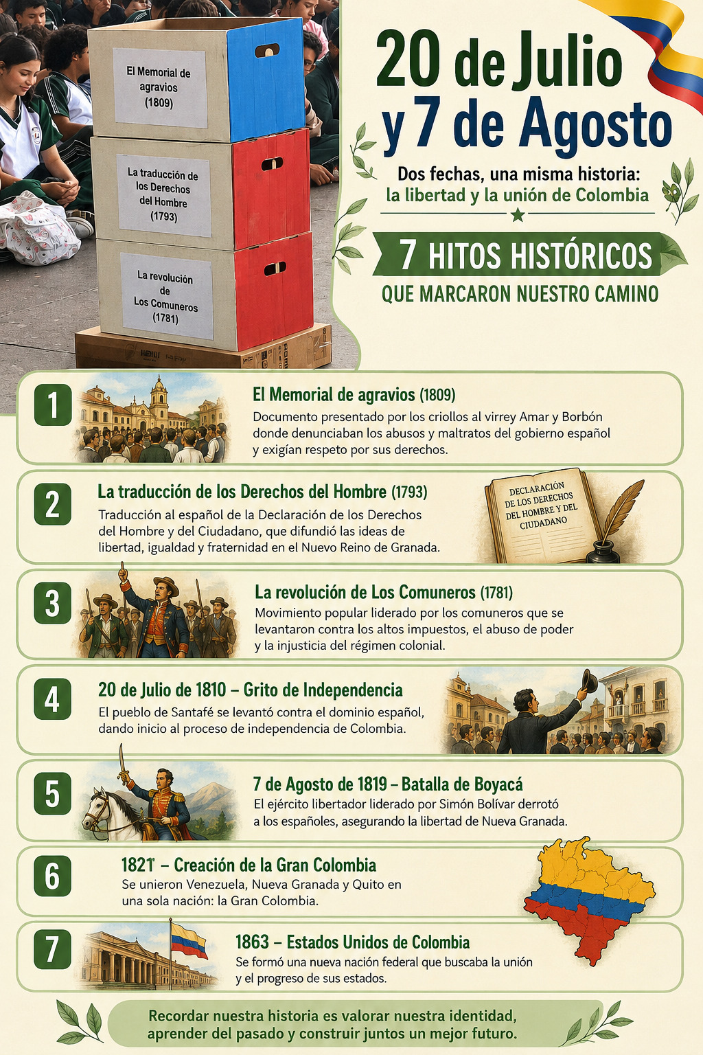 El Memorial de agravios (1809)
Documento presentado por los criollos al virrey Amar y Borbón donde denunciaban los abusos y maltratos del gobierno español y exigían respeto por sus derechos.