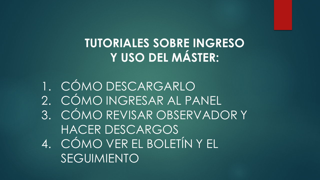 USO DEL MÁSTER