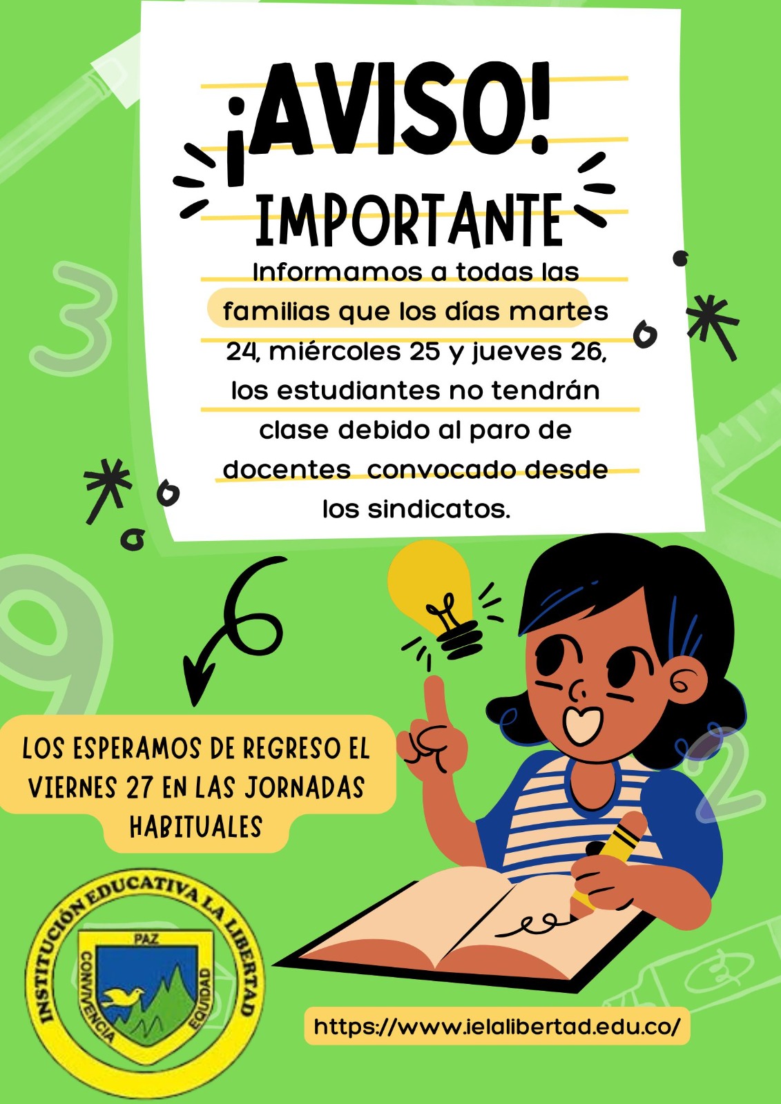 LOS ESPERAMOS EL VIERNES EN EL HORARIO HABITUAL