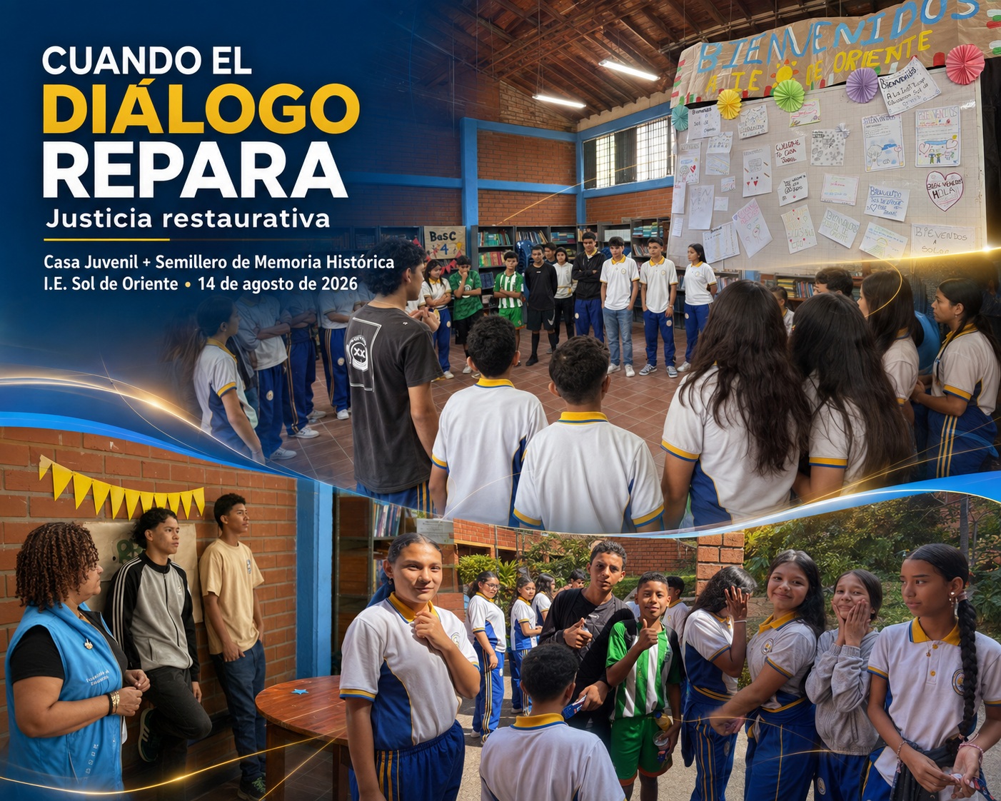 Estudiantes de Casa Juvenil y del Semillero de Memoria Histórica compartieron una jornada de reflexión sobre justicia restaurativa, escucha, empatía y transformación de los conflictos.