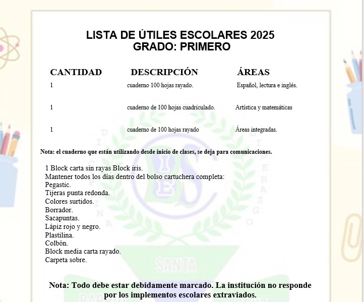 Útiles de primaria