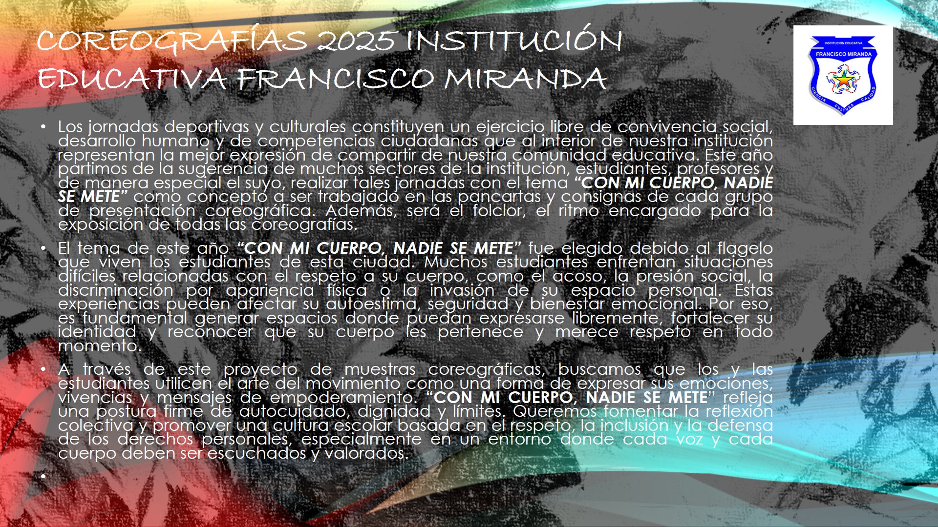 Muchos estudiantes enfrentan situaciones difíciles relacionadas con el respeto a su cuerpo, como el acoso, la presión social, la discriminación por apariencia física o la invasión de su espacio personal.