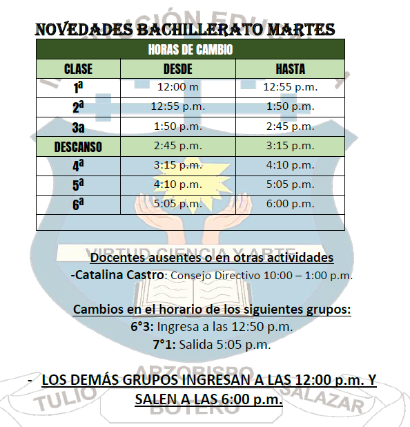 Horarios