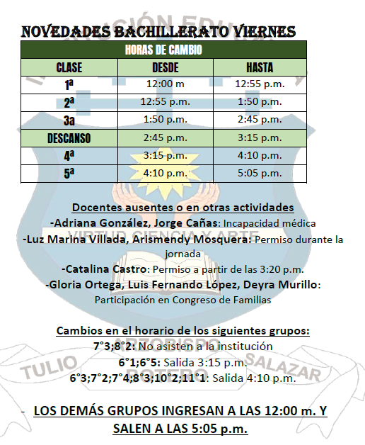 Horarios