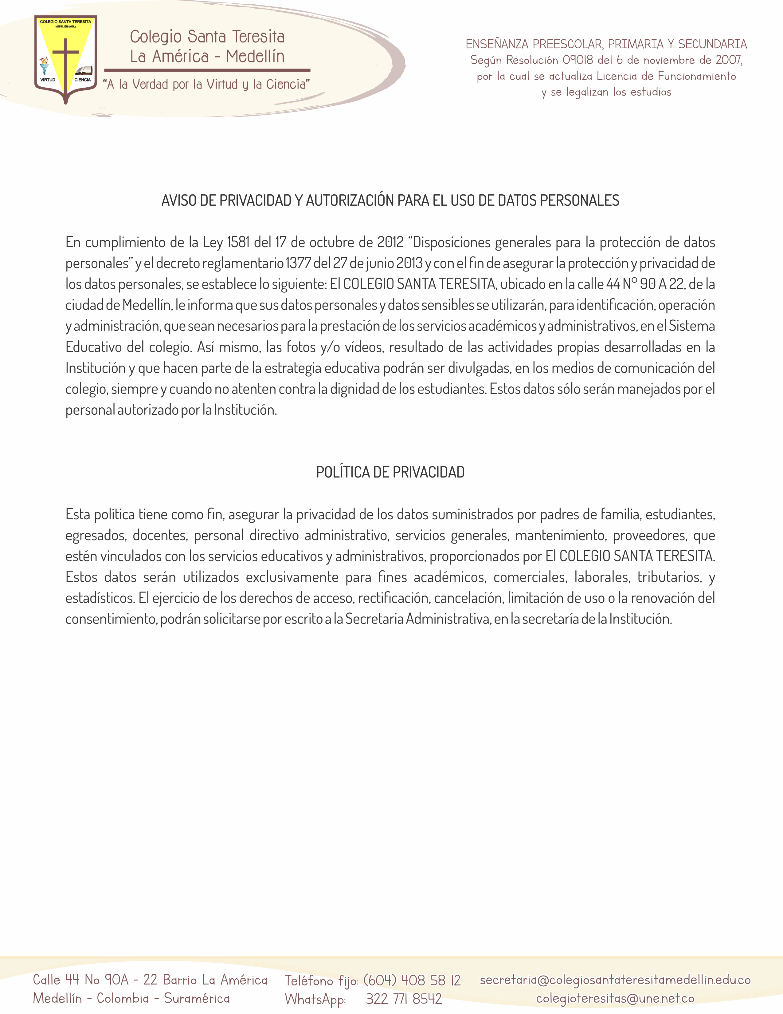 Política de Tratamiento de Datos Personales